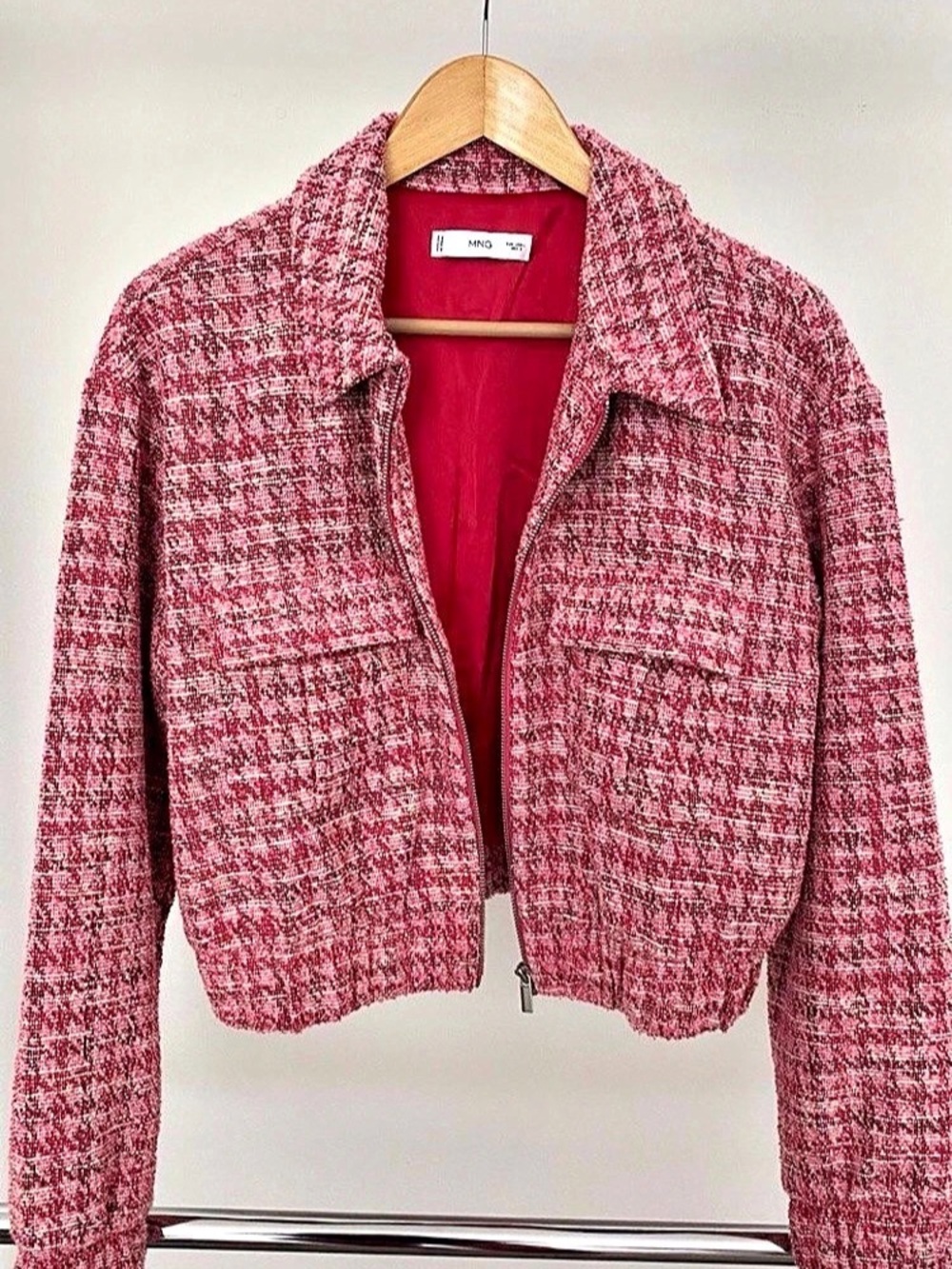 Mango Tweed Jacket in Pink New without tags Size L